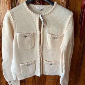 J. Crew Women's Cream Cardigan Sweater NWT M